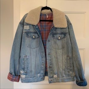Free people denim Sherpa jacket